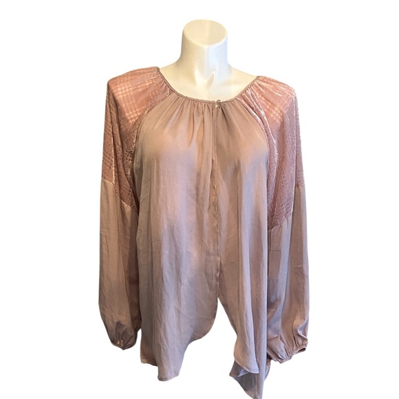 Suzanne Betro Blush Pink  Long Sleeve Open Oversized Coverup Plus Size Large - Picture 1 of 6